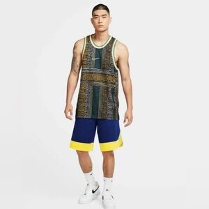 Nike Men's Dry Icon Basketball Shorts Royal Blue/Yellow Medium